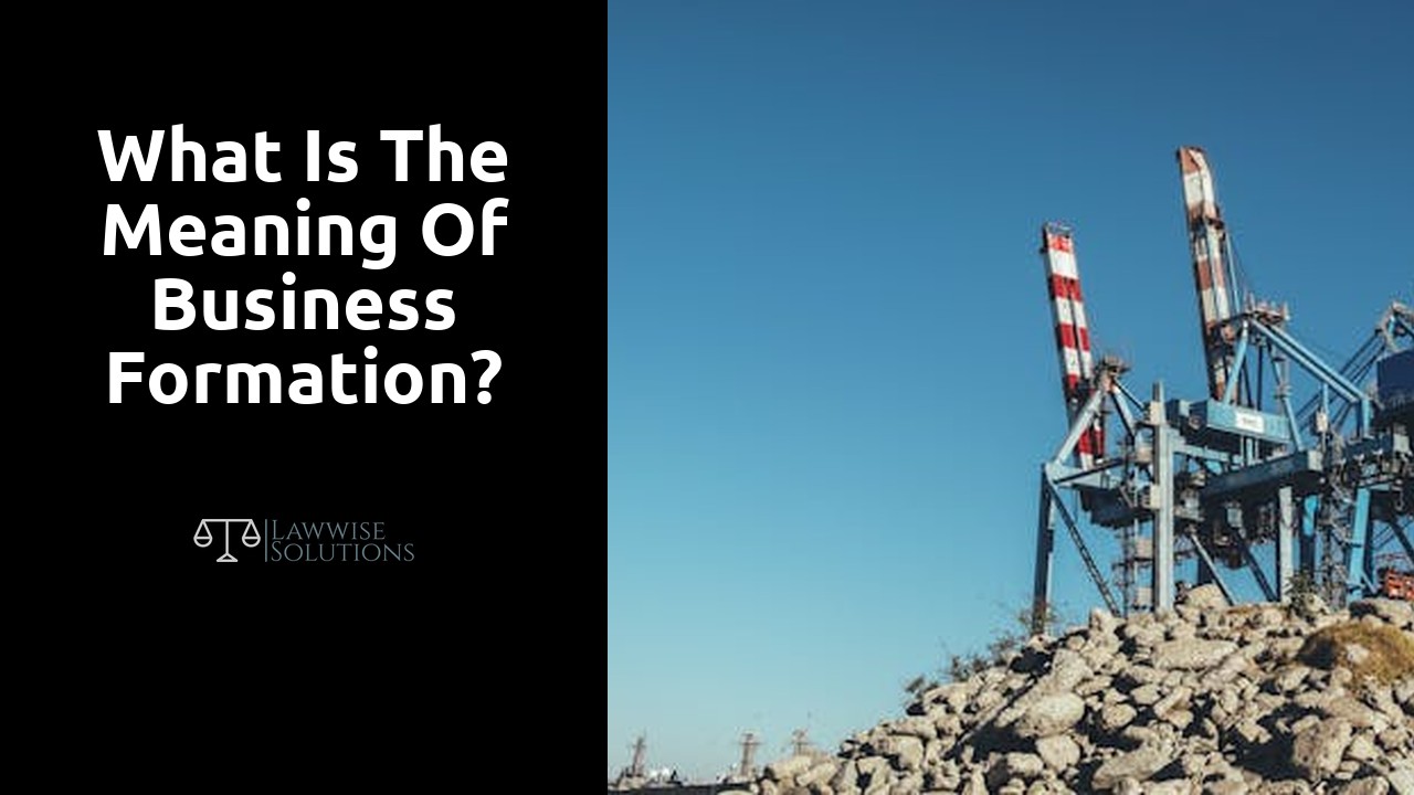 What is the meaning of business formation?